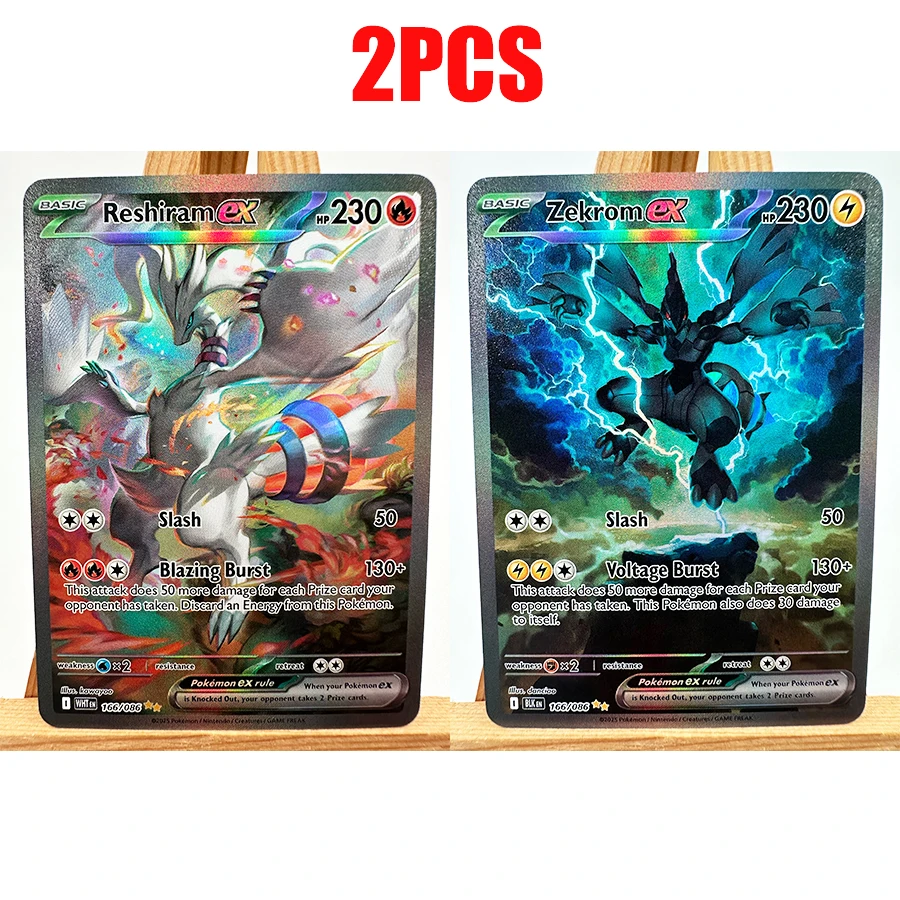 PTCG WHT BLK Victini Zekrom Reshiram Hida Englisch Spielzeug Hobbies Hobby Sammlerstücke Spielesammlung Anime-Karten