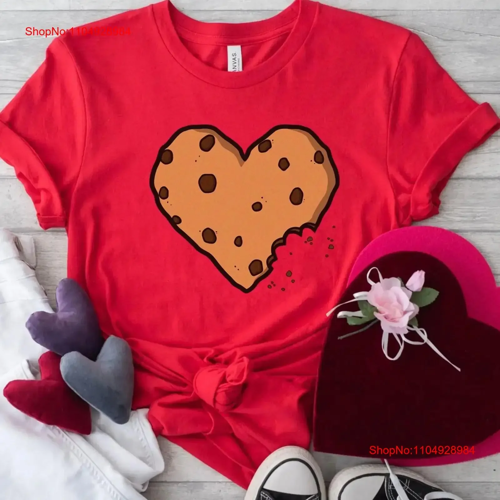 

Heart Cookie Valentines Day T Shirt Cute Cupid Love Valentine Girl Scout for her lover vintage Washed streetwear fashion