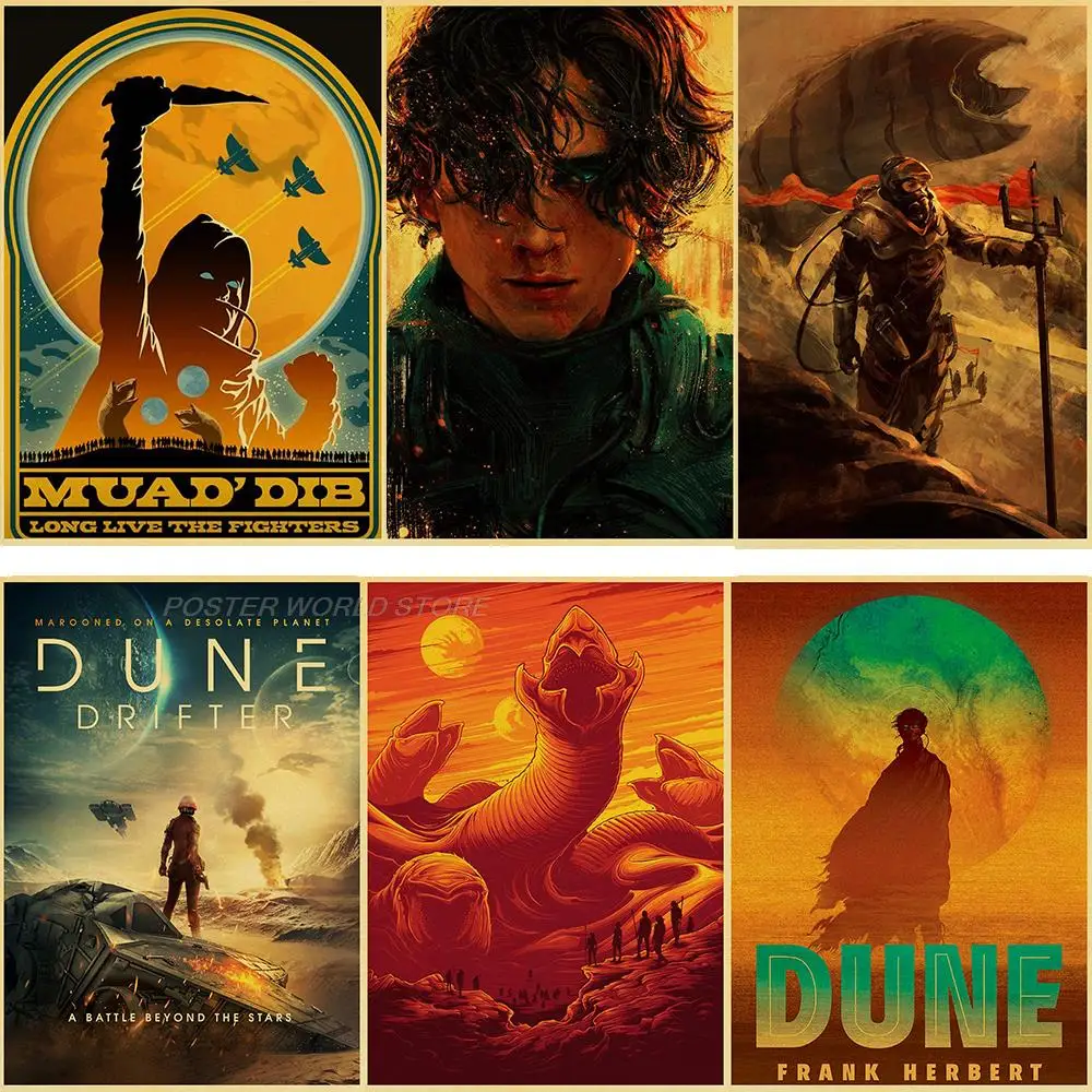 Dune Movie Vintage Posters Kraft Paper Timothee Chalamet Prints Home Room Decor Study Bedroom Bar Cafe Wall Paintings Stickers