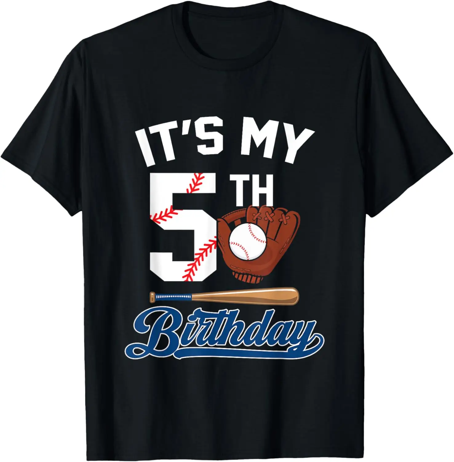 

It's My 5th Birthday Baseball Boy 5 Year Old Bday T-Shirt