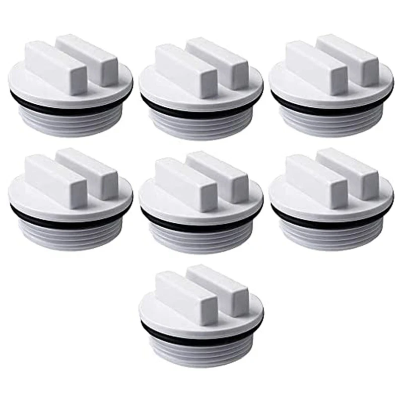 7 Pcs 1.5 Inch Threaded Pool Spa Return Winterizing Filter Drain Plug With O-Ring For Winterizing Pools During Season