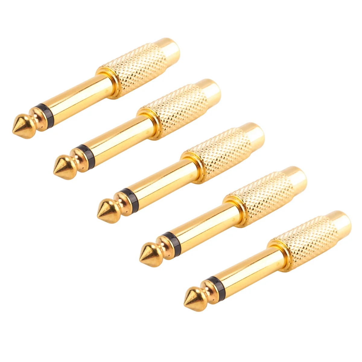 5x Gold Plated 6.35mm 1/4 inch Male Mono Plug to RCA Female 6.5mm Jack Audio Stereo Adapter Connector Plug TS Converter Sound Mi