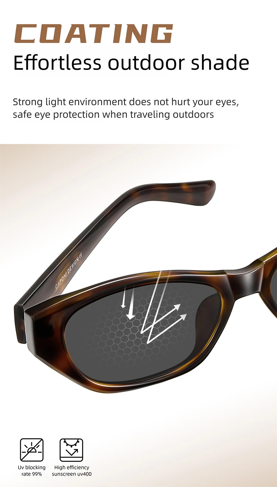 CAPONI Modische polarisierte Damen-Sonnenbrille 2026, Acetat, Outdoor, originelles Design, Brillen, UV400-Schutz, grüne Farbtöne, CP36015 – Detail 7