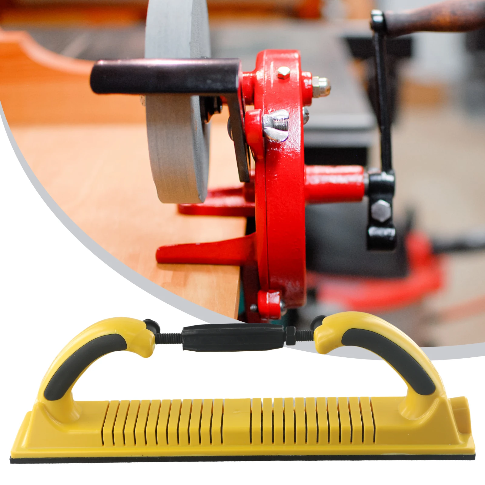 Dry Grinding Hand Push Board with Vacuum Sandpaper for Car Putty Ash Planer Repair Tool - ABS Material 70x400mm Yellow Black