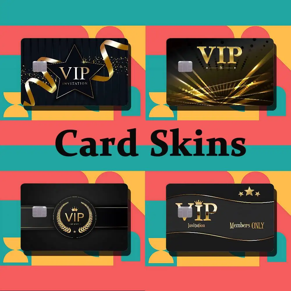

Super Vip Logo Card Stickers Cartoon Decorative Small Waterproof Chip 4PCS Card Sticker New Anti-Scratch