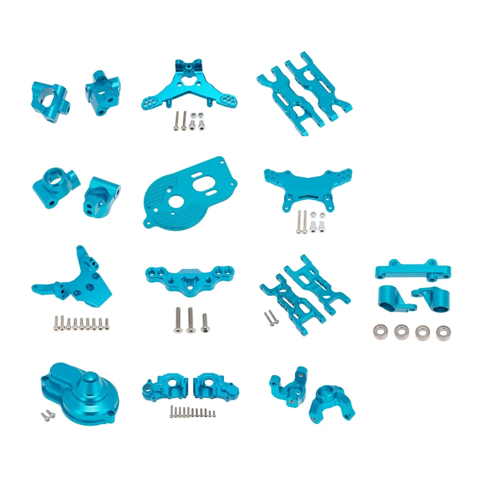 

Metal Upgrade Parts Kit Steering Knuckle Suspension Arms Set for Losi 1/18 Mini-T 2.0 2WD RC Truck Upgrade Parts,Blue