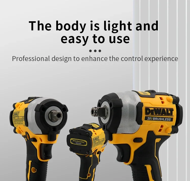 Dewalt DCF922 Rechargeable 20V  Impact Wrench High Torque 205Nm 2500 PRM  LED Lighting Stepless Speed Control  Electric Tools