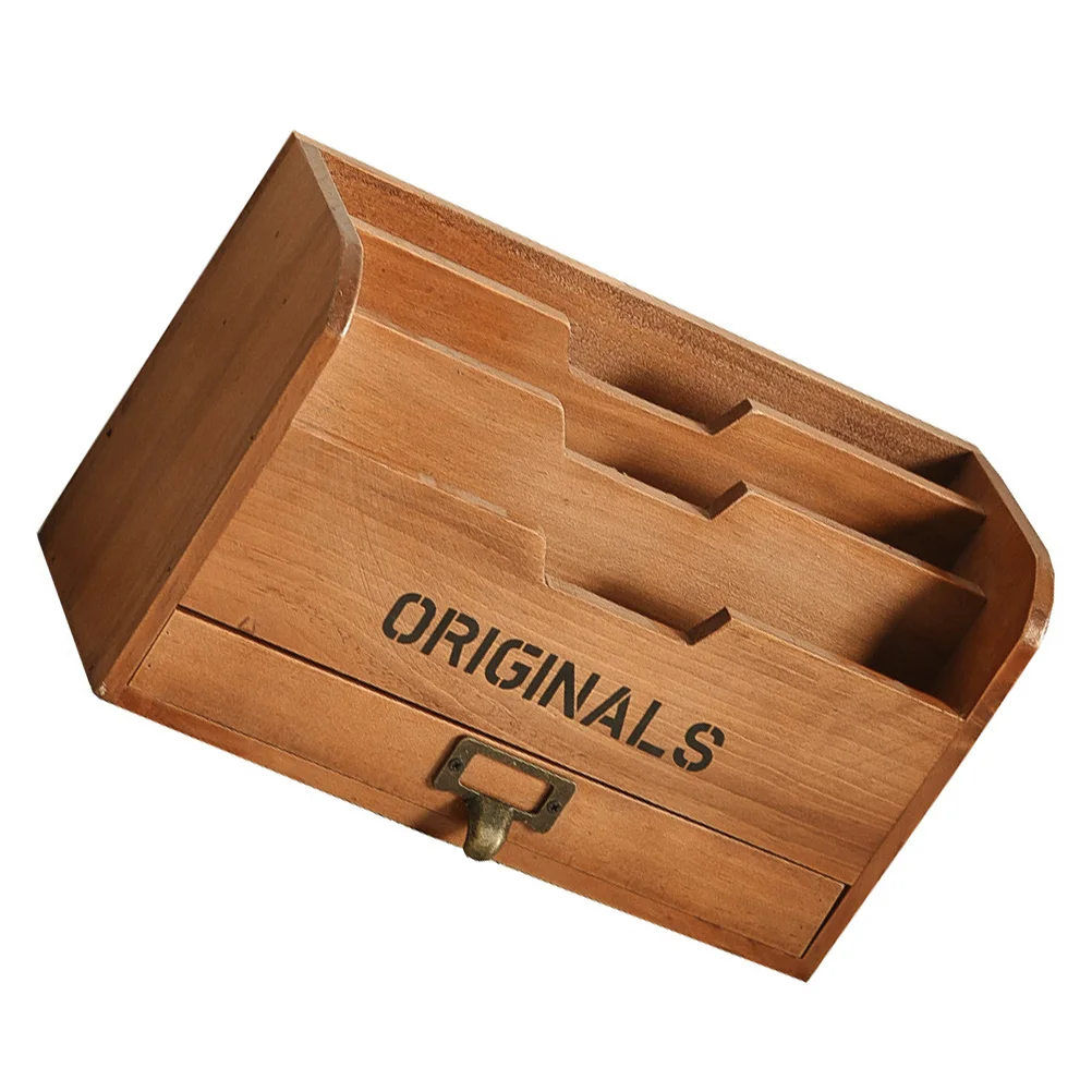 

Wooden Bookshelf Desktop Storage Rack Household ganizer Sundries Container Decorative Holder Document Multiple Compartments