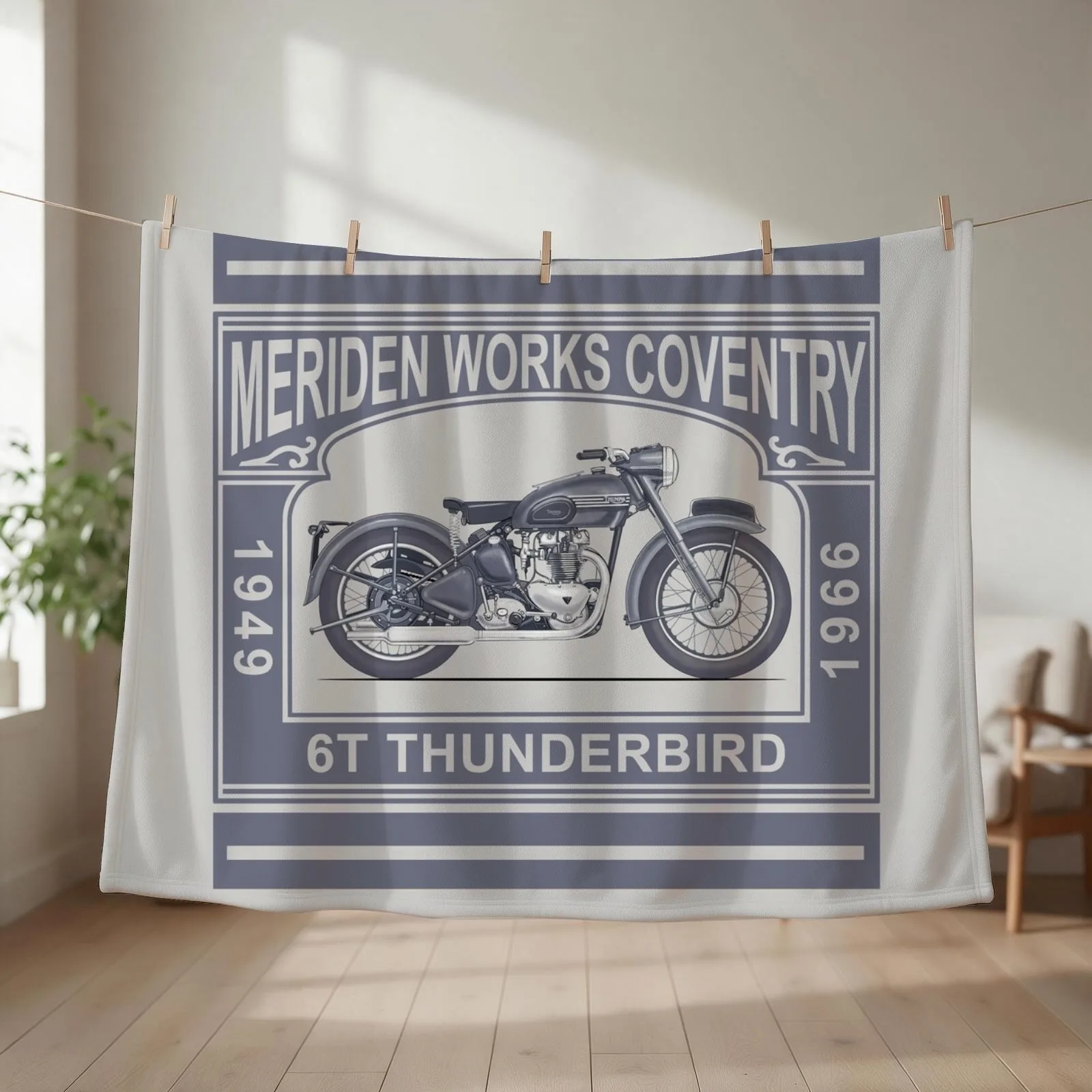 The Classic Thunderbird Motorcycle Throw Blanket christmas decoration anime Flannel Fabric Summer Beddings Blankets