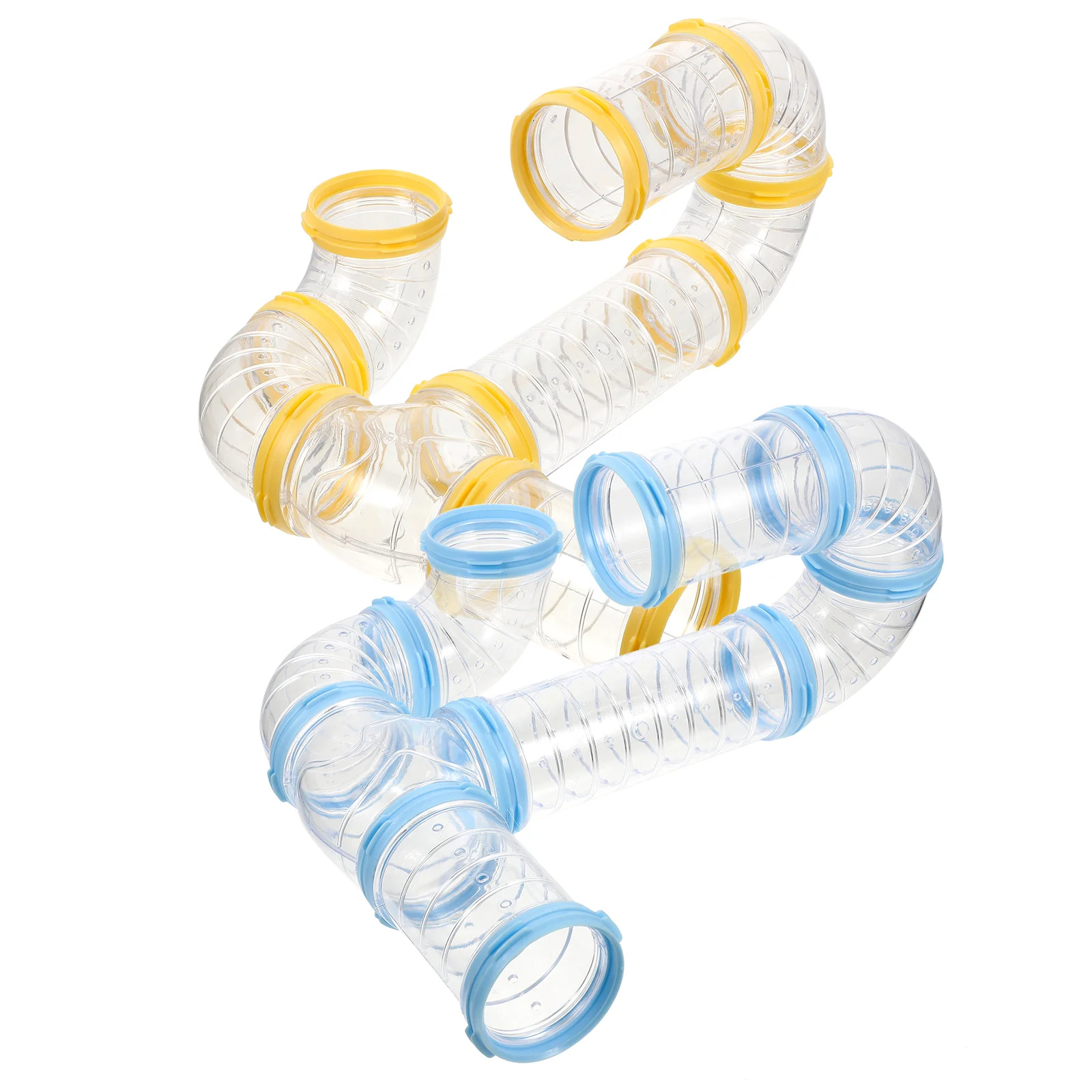 

2 Sets Hamster Tube Kit Toy Pipe Small Animals Rat Cage Outer Supplies Clear Connector DIY Bunny Cages