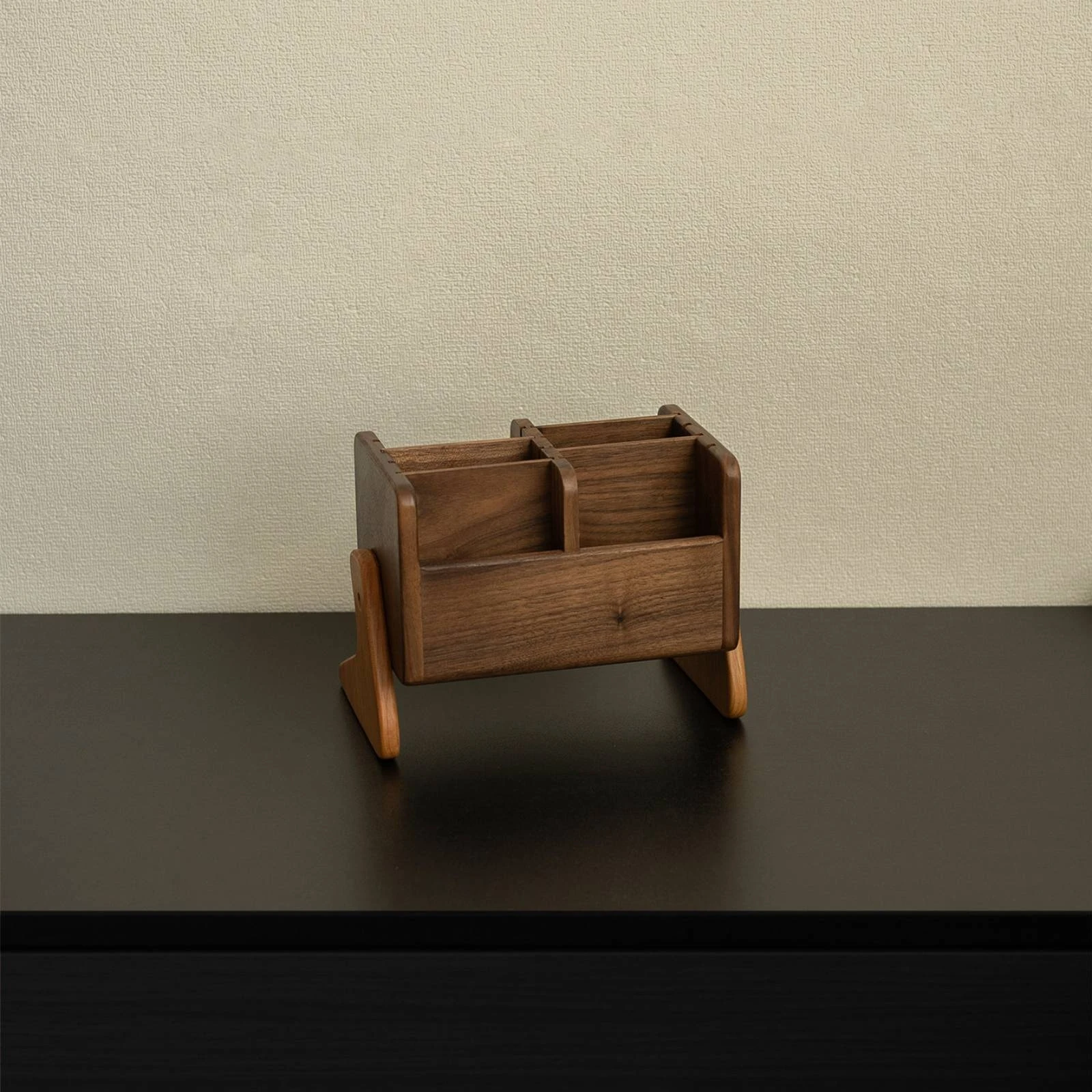 Makeup Organizer with Adjustable Dividers Natural Wood Organizer with Divider Cosmetic Storage Box Multifunctional Compact