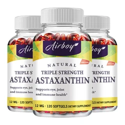 Astaxanthin 12mg - Promotes Cardiovascular Health & Accelerates Metabolism Supporting Eye, Joint & Skin Healt
