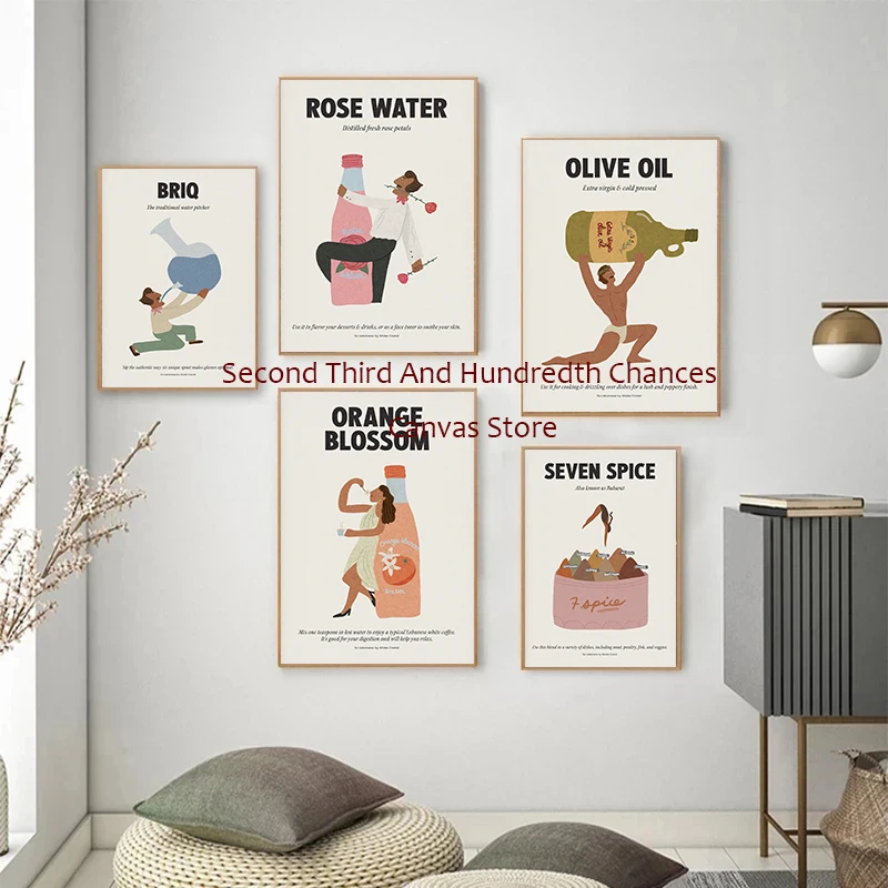 بريك زاتار ماء الورد الطحينة زيت الزيتون لابنيه لبنان الغذاء الفن اللبناني المميز حائط لوح رسم صور ديكور المنزل