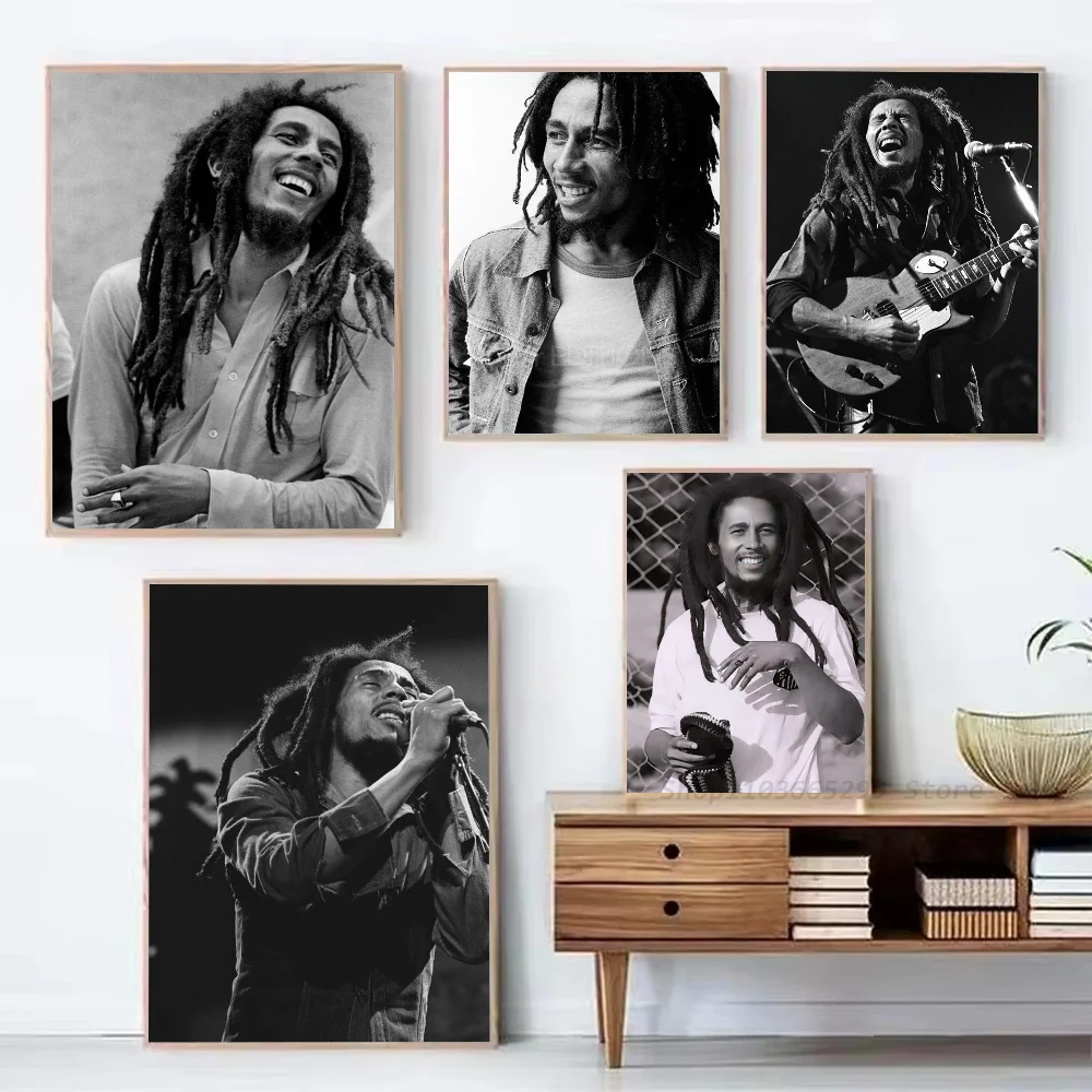 1pc bob marley cartaz auto-adesivo arte adesivo de papel à prova dwaterproof água café bar sala decoração da parede