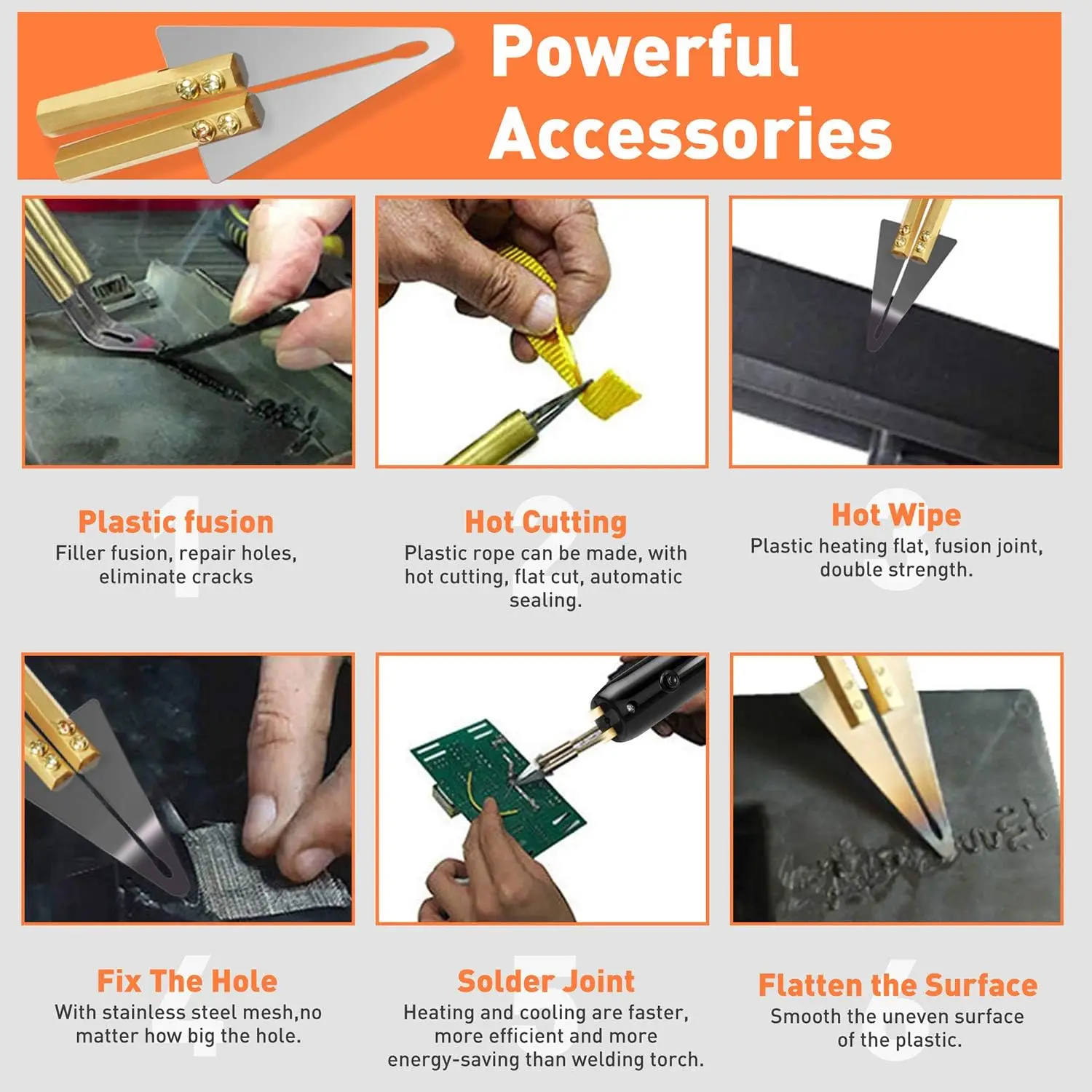 Plastic Welder Repair Kit, 5-Level Adjustable Power, Hot Stapler with Storage Box, 110V