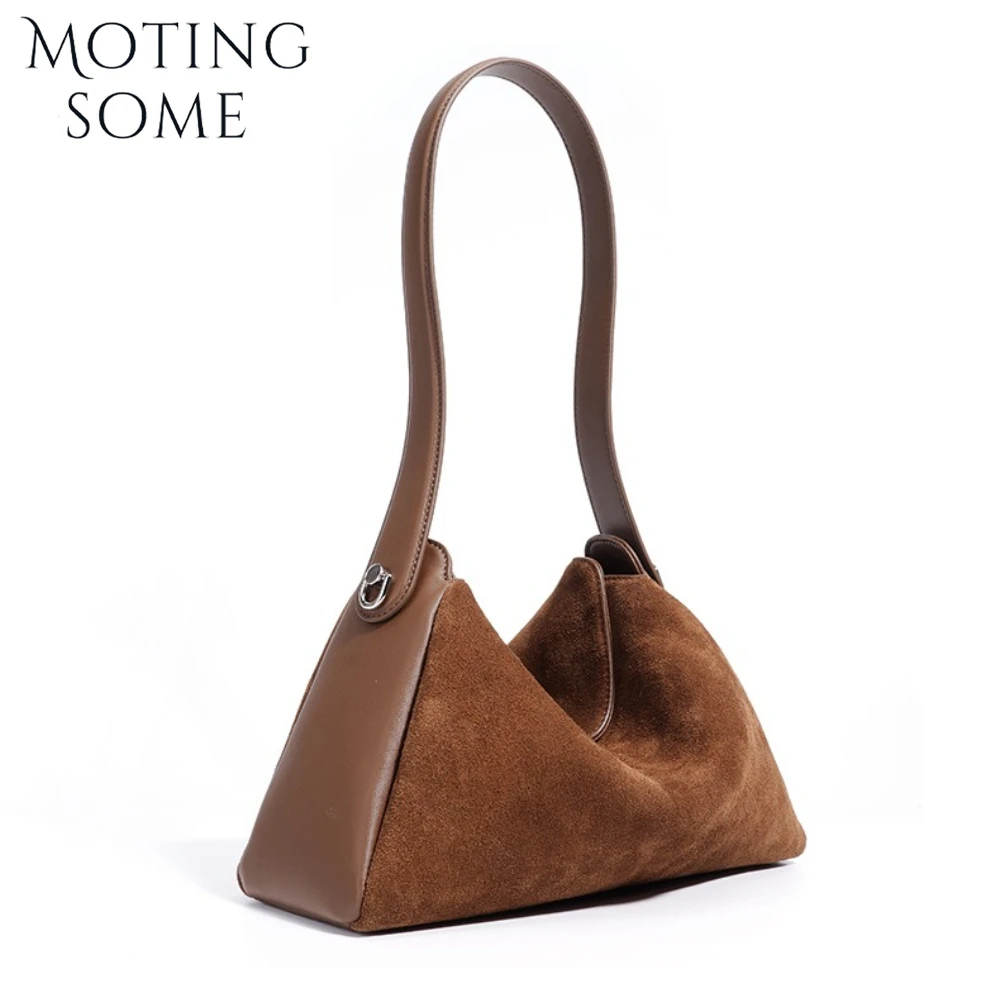 

Motingsome New in Handbag Suede Winter Bag Woman Shoulder Crossbody Messenger Tote Luxury Designer Totes Small Saddle Purse