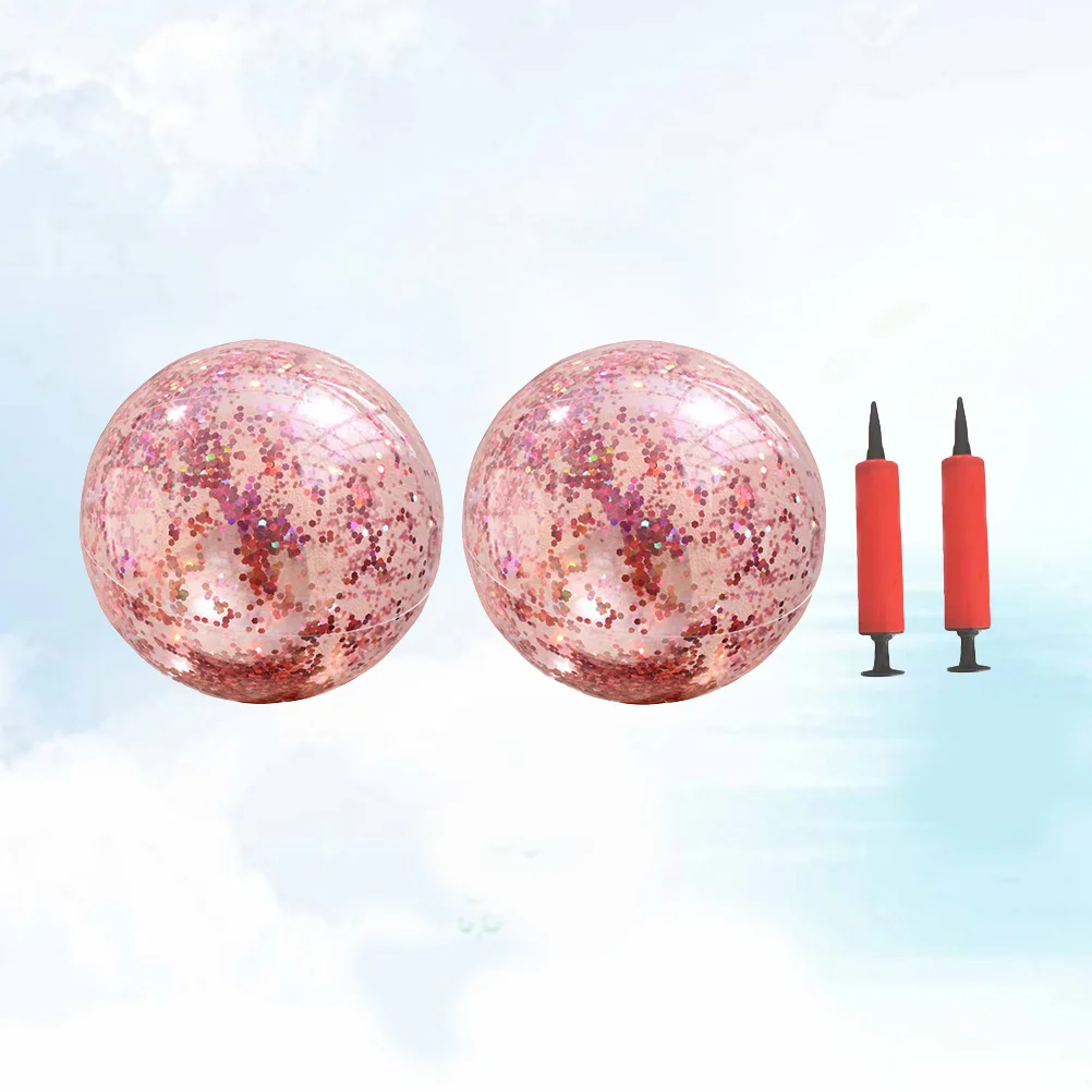 4 pezzi palla rotonda glitterata 40 cm 60 cm rosa dorata colore brillante gioco da spiaggia all'aperto attività in piscina fiducia allenamento delle abilità