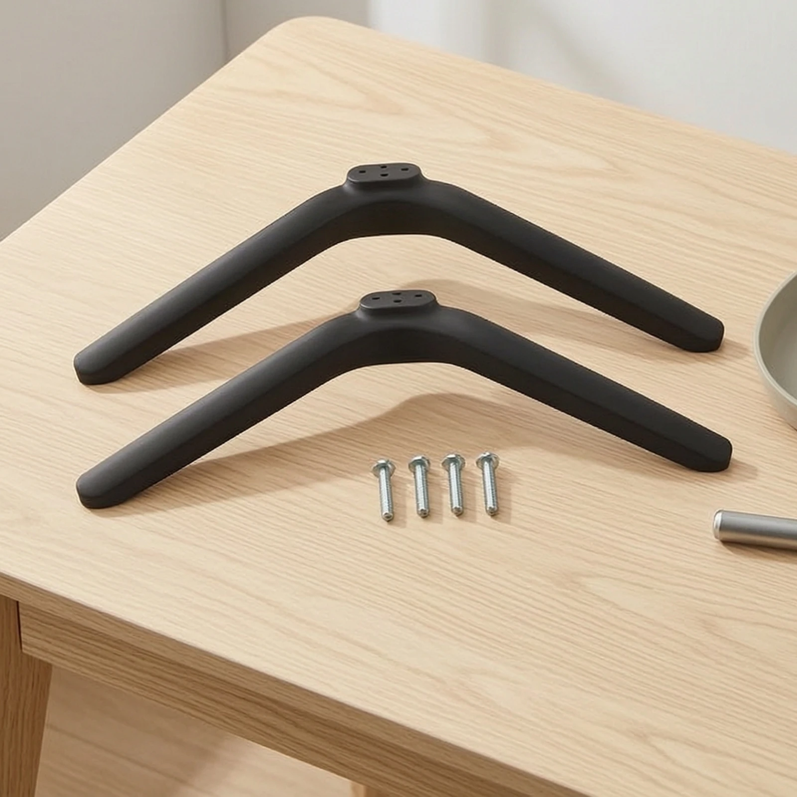 TV Base Bracket Slimline TV Stand Base Television Stand Legs Allall-in-One Hardware Replacement for Living Room, Bedroom