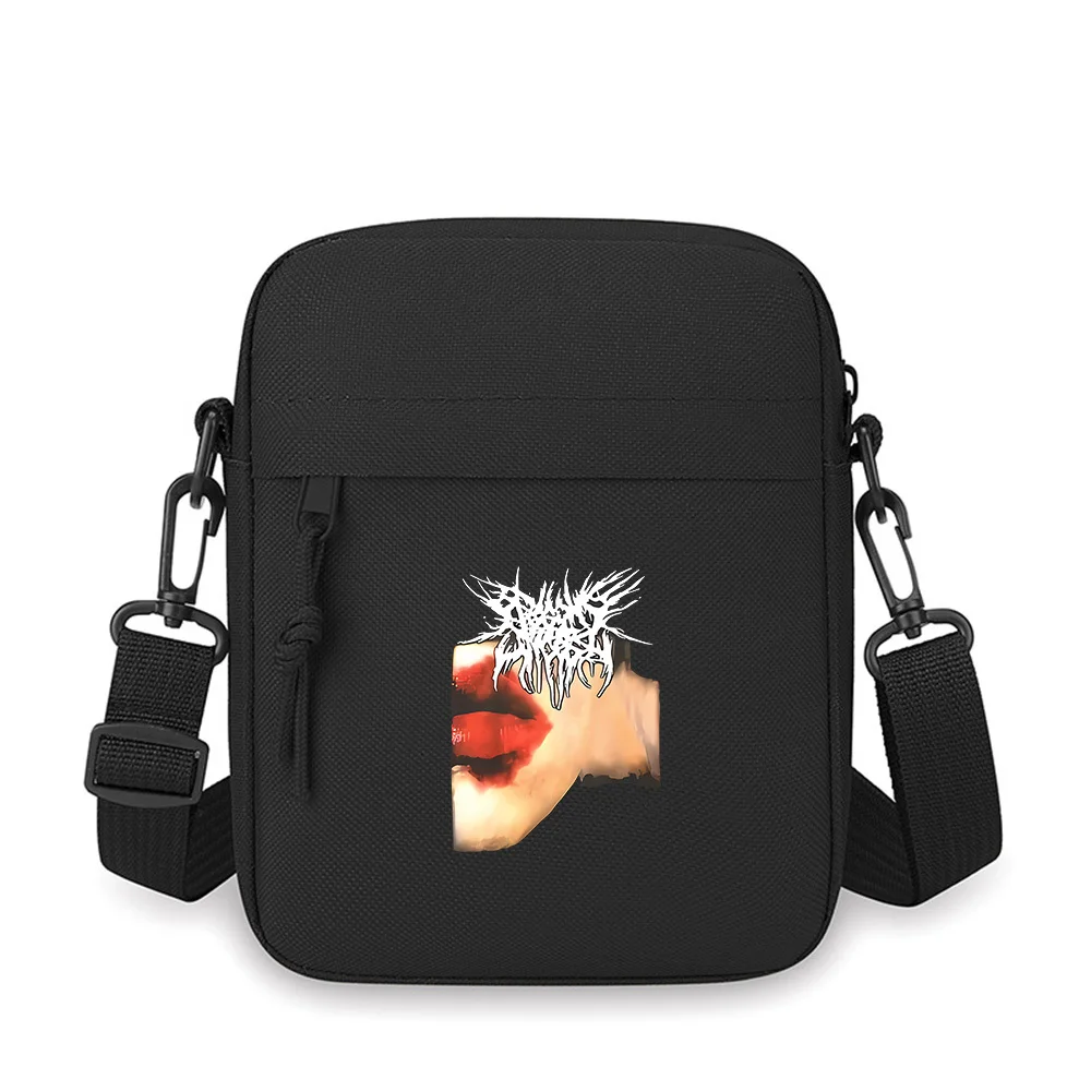 Organic white shape over lips skin Men Crossbody Bag Single Shoulder Women Cartoon Anime Film Printing Design Unisex