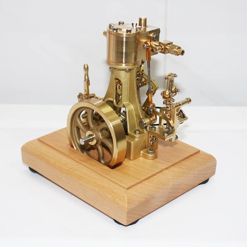 1.8cc Vertical Single Cylinder Steam Engine Model Brass with Base Internal Combustion Engine Model Experimental Toy