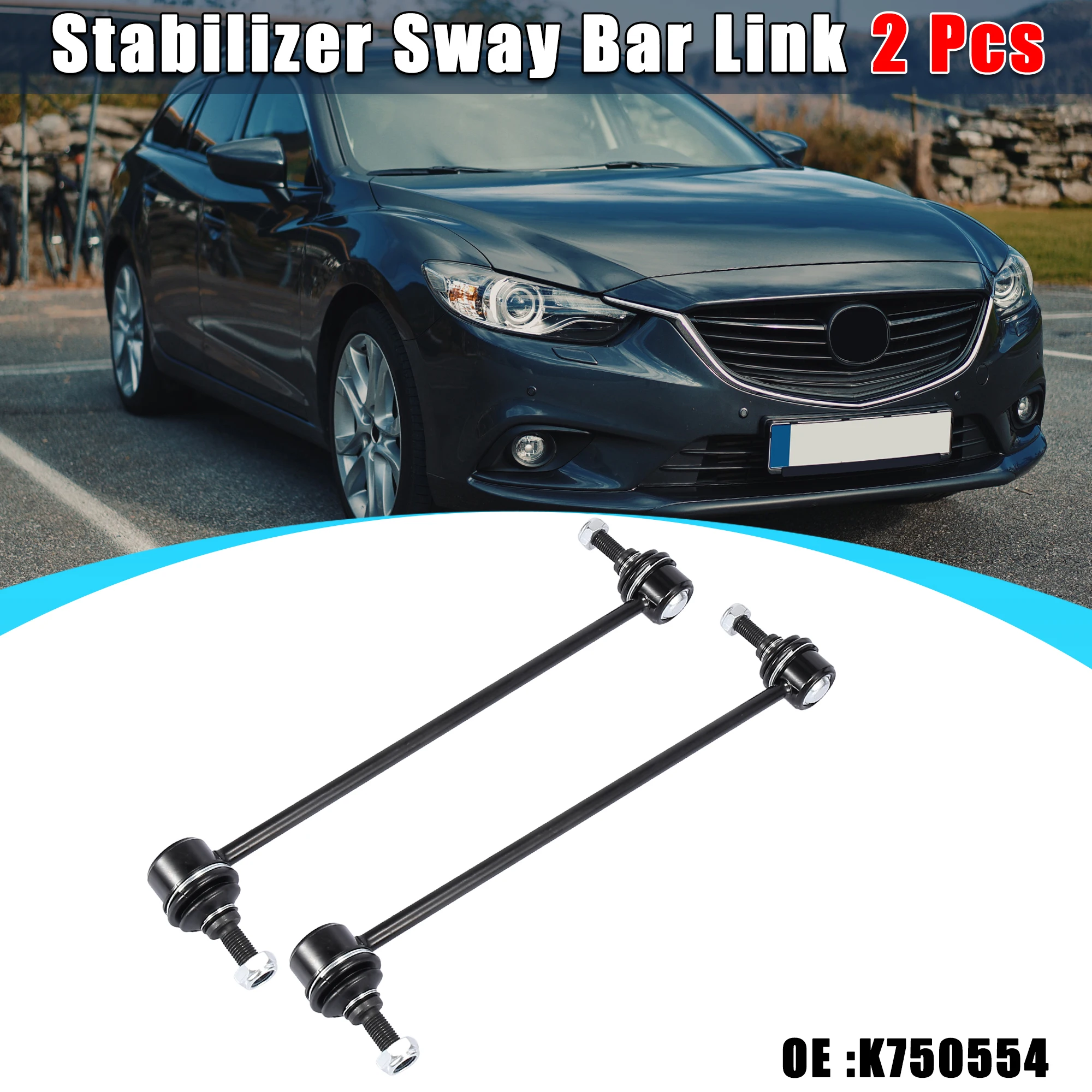 

UXCELL 2pcs Front Suspension Sway Bar End Links K750554 B39D34170 for Mazda 3 10-13