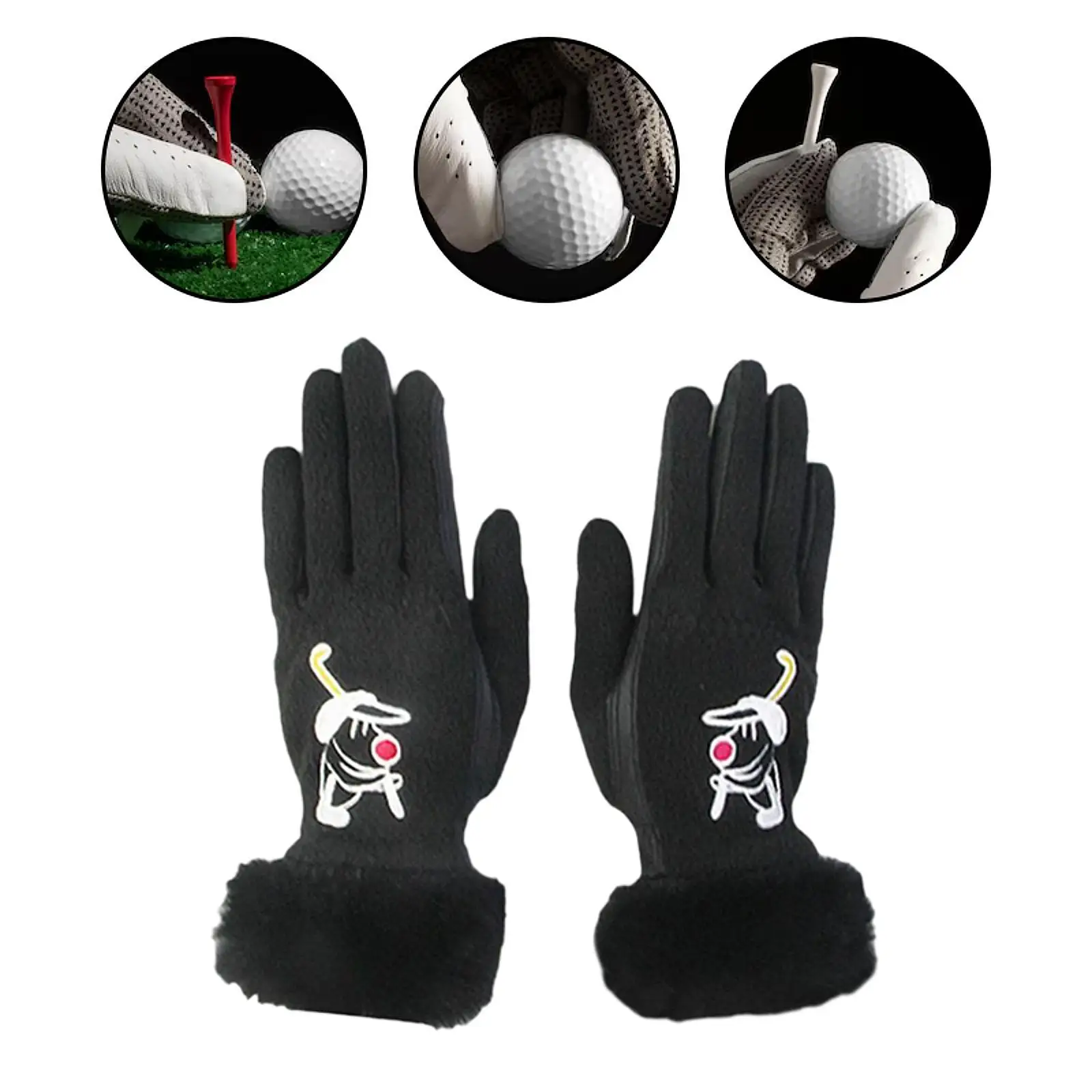 1 Pair of Golf Gloves Winter Mitts for Golf Swing Snowboard Cold Weather