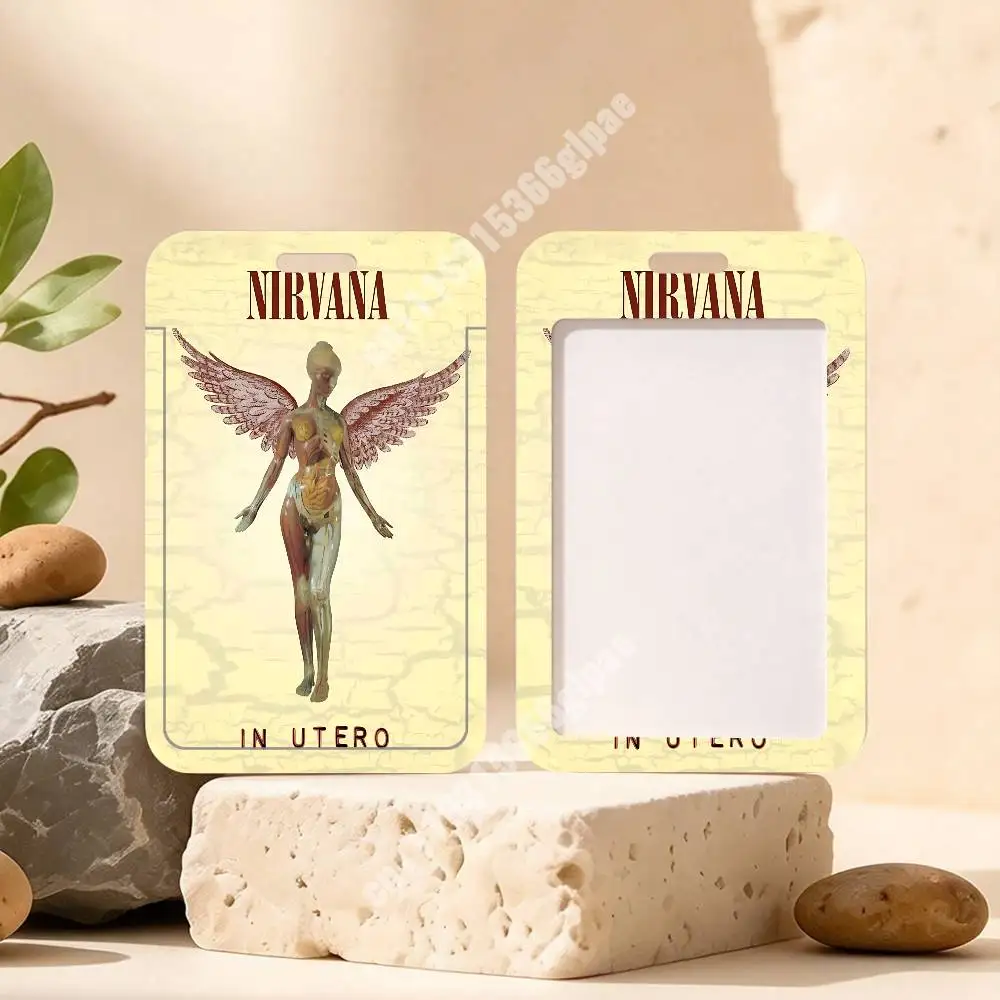 Kurt Cobain N-Nirvana Nevermind In Utero Plastic Card Holder Staff ID Card Clear Transparent Campus Access Name Tag view 2