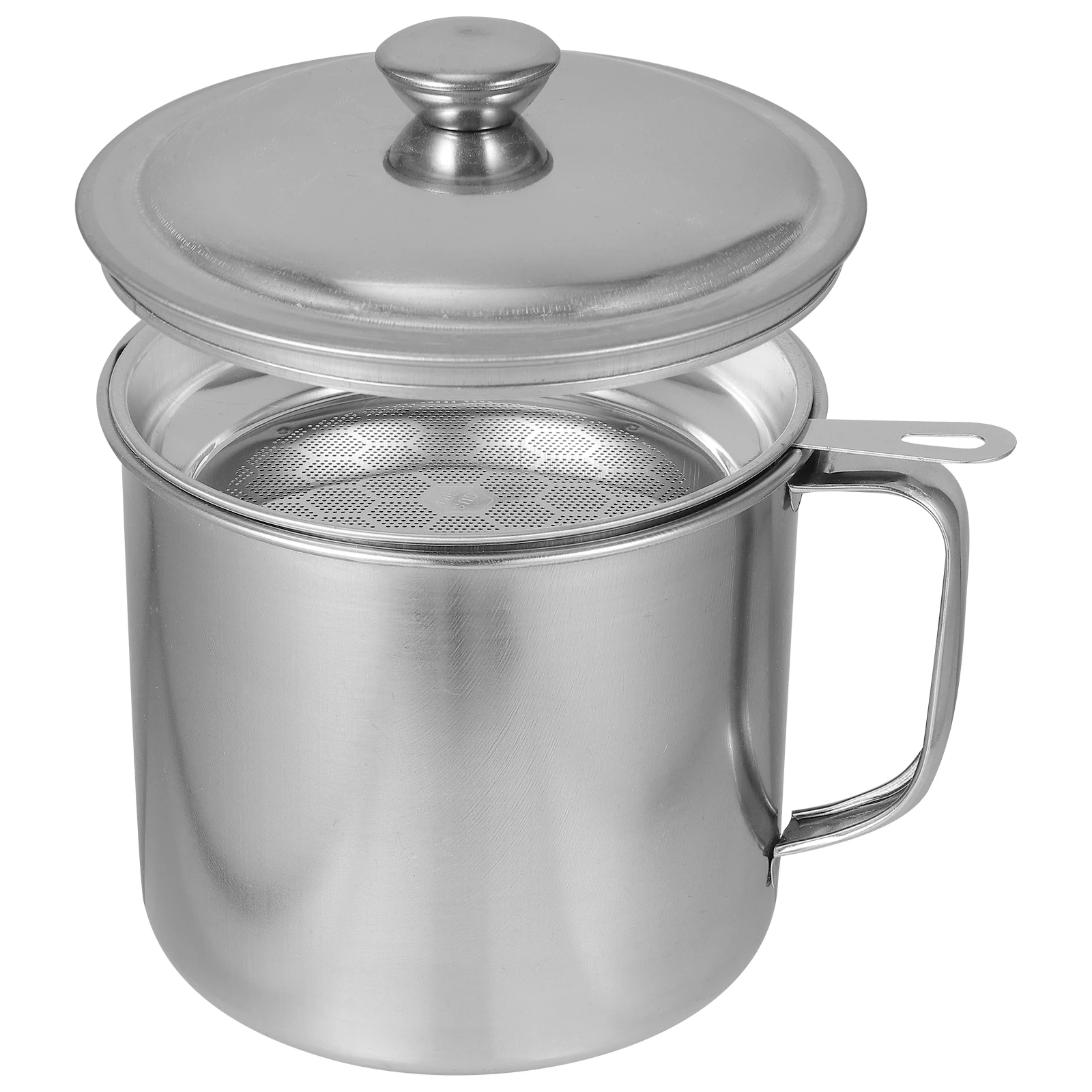 

Stainless Steel Oil Filter Pot 304 Material Kitchen Storage Bottle Removable Design Easy Clean Oil Strainer Cup Practical