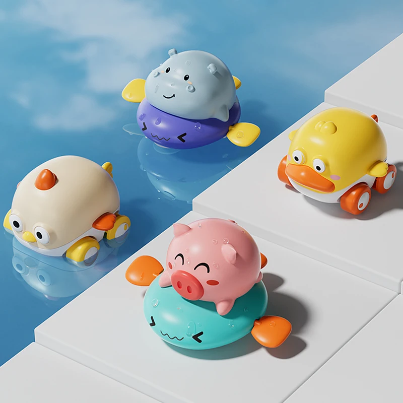 Baby Bath Toys Amphibious Vehicle Clockwork  Wind Up Toy Kids Water Toys Swimming Pool Beach Game Toddler Boy Toys Children Gift