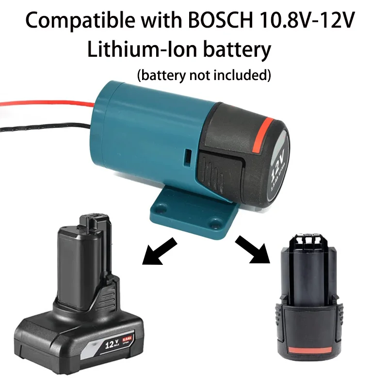 Adapter for Bosch 10.8V 12V Li-ion Battery DIY Power Connector Power Tool Battery Converters with 14AWG Wires for Work Light