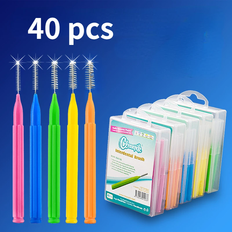 40Pcs/box I Shap Interdental Brush Denta Floss Interdental Cleaners Orthodontic Dental Teeth Brush Toothpick Oral Care Tool