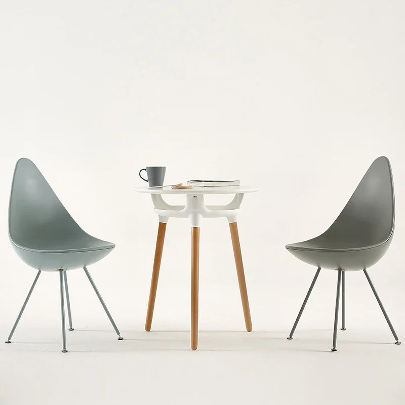 Modern Minimalist Coffee Shop Back Chairs Leisure Restaurants Water Drop Stools Home Fashionable Plastic Dining Chairs