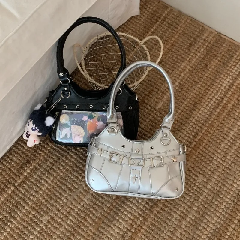 

Прозрачная сумка через плечо со значком, большая вместительная сумка через плечо для студентов, модный модный аксессуар для горячих девушек Millennial