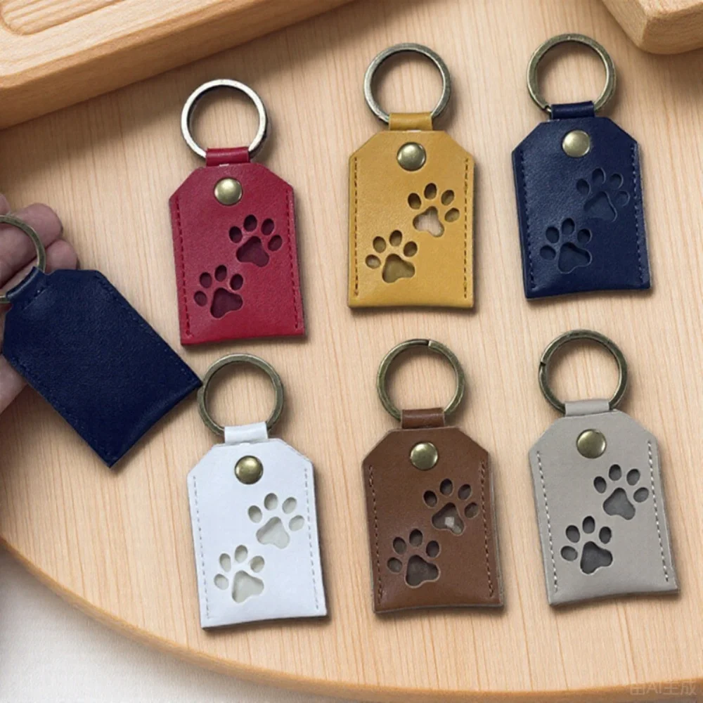 حقيبة تخزين شعر الحيوانات الأليفة المحمولة قلادة مفتاح سلسلة القط الكلب الفراء الحاويات شفافة تذكارية كيرينغ لمحفظة تذكارية عاطفية #3