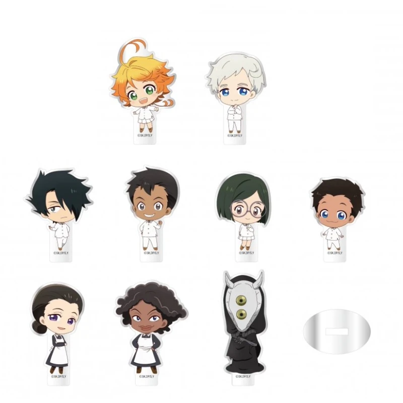 

Game Norman Emma Ray Mujika Acrylic Stand Doll Anime Anna Figure Model Plate Cosplay Toy for Gift