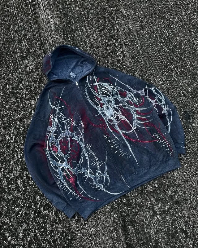 Retro Style Free Style Street Hoodies Y2K High Quality Custom Digital Printing Logo Summer Sweatshirt