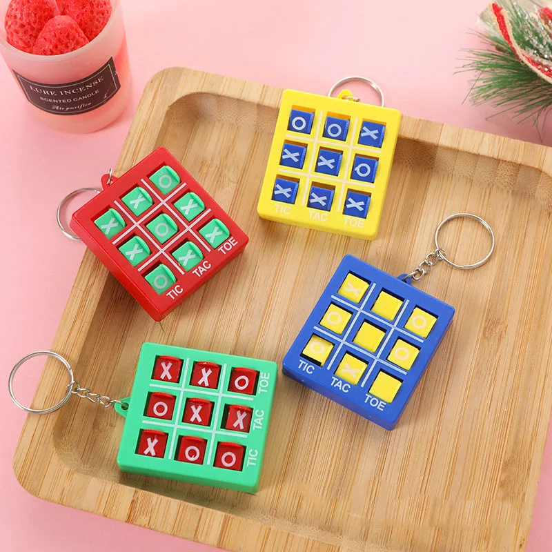 5Pcs Colorful Tic Tac Toe Keychain for Kids Educational Toys Birthday Party Favor Classroom Prizes Goodie Filler Pinata Gift