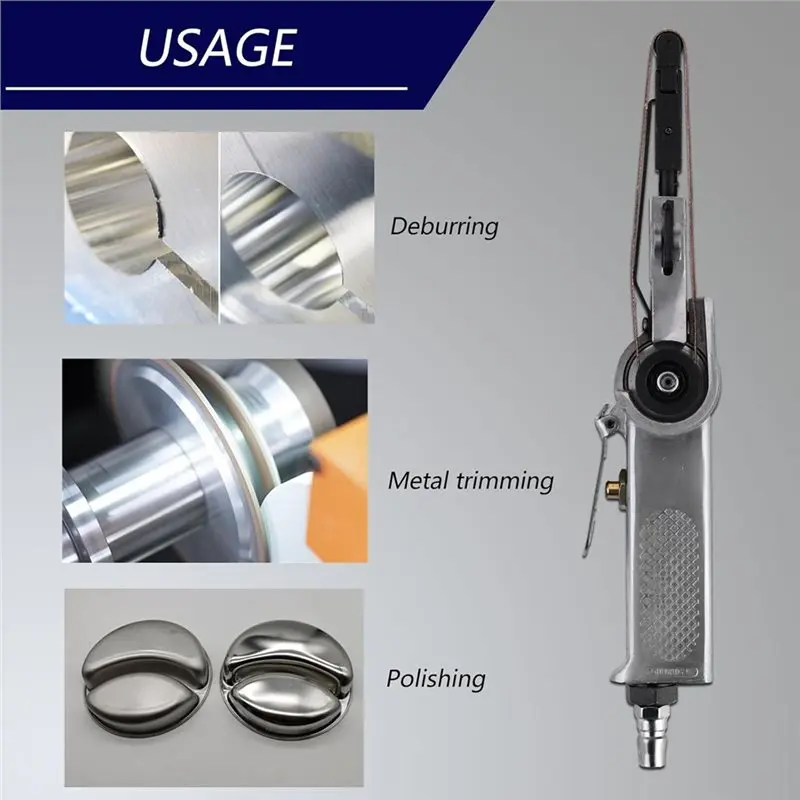 ABRW-3/8" X 13" Mini Air Belt Sander, 20000 RPM Small Power Tool, Handheld Sander For Woodworking, Metal Working