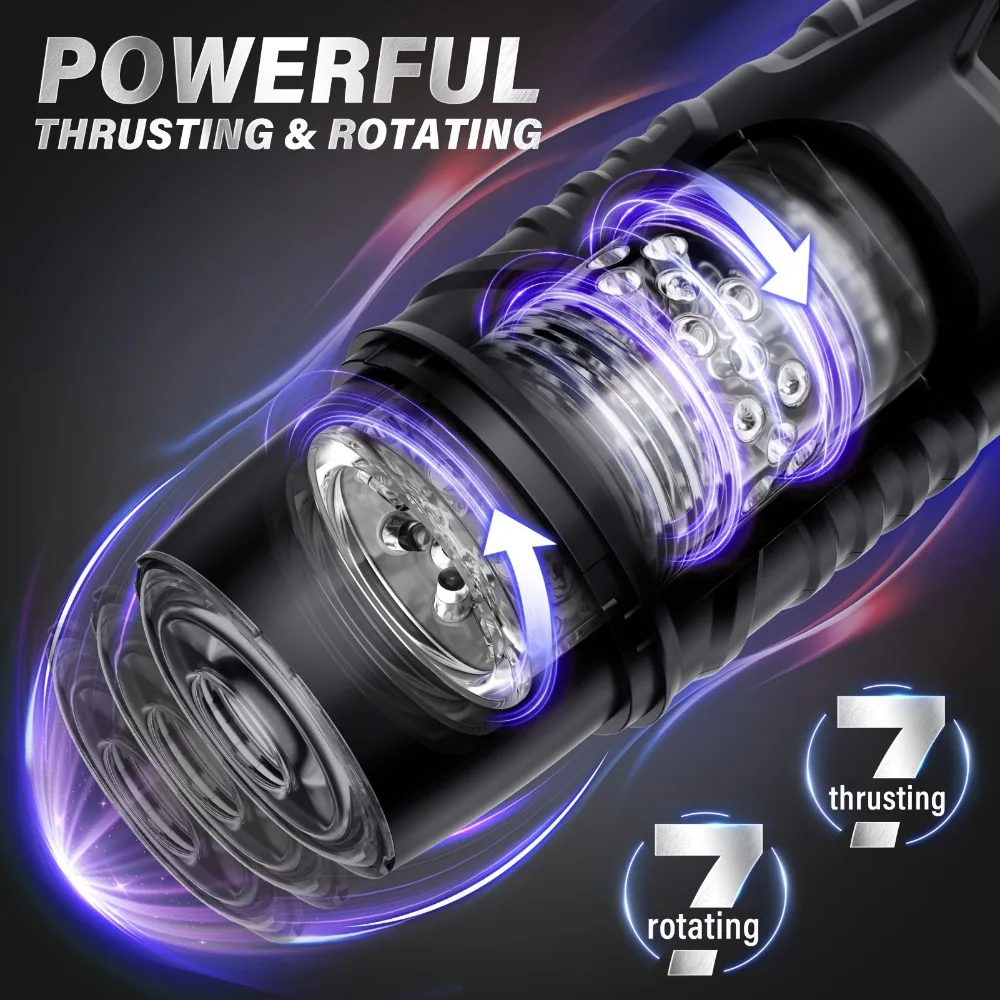 جهاز استمناء ذكر آلي تلسكوبي دوار كأس حشفة محفز مضخة القضيب آلة الجنس الكبار للرجال السلع المثيرة