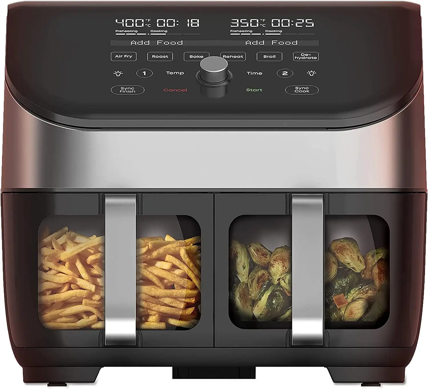 

Vortex Plus XL 8QT ClearCook Air Fryer, Clear Windows & Custom Program Options, 8-in-1 Functions that Crisps, Broils, Roasts