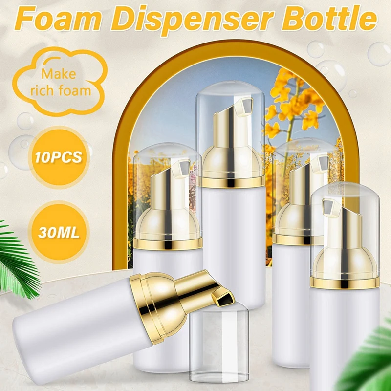 

10Pcs 30ML Plastic Foam Bottle Soap Mousses Liquid Dispenser Froth Shampoo Lotion Bottling Face Cleaner Pump Bottles