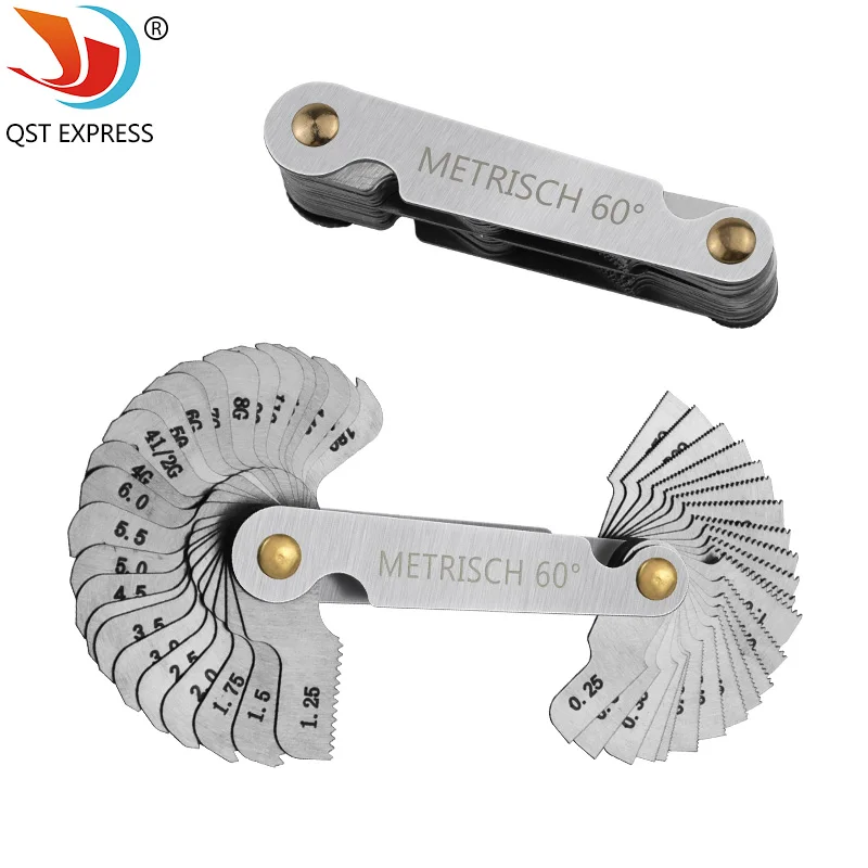 52 Piece Thread Gauge Set Stainless Steel Integrated Measuring Tool Metric 60° And Imperial 55° for Accurate Thread Measurement
