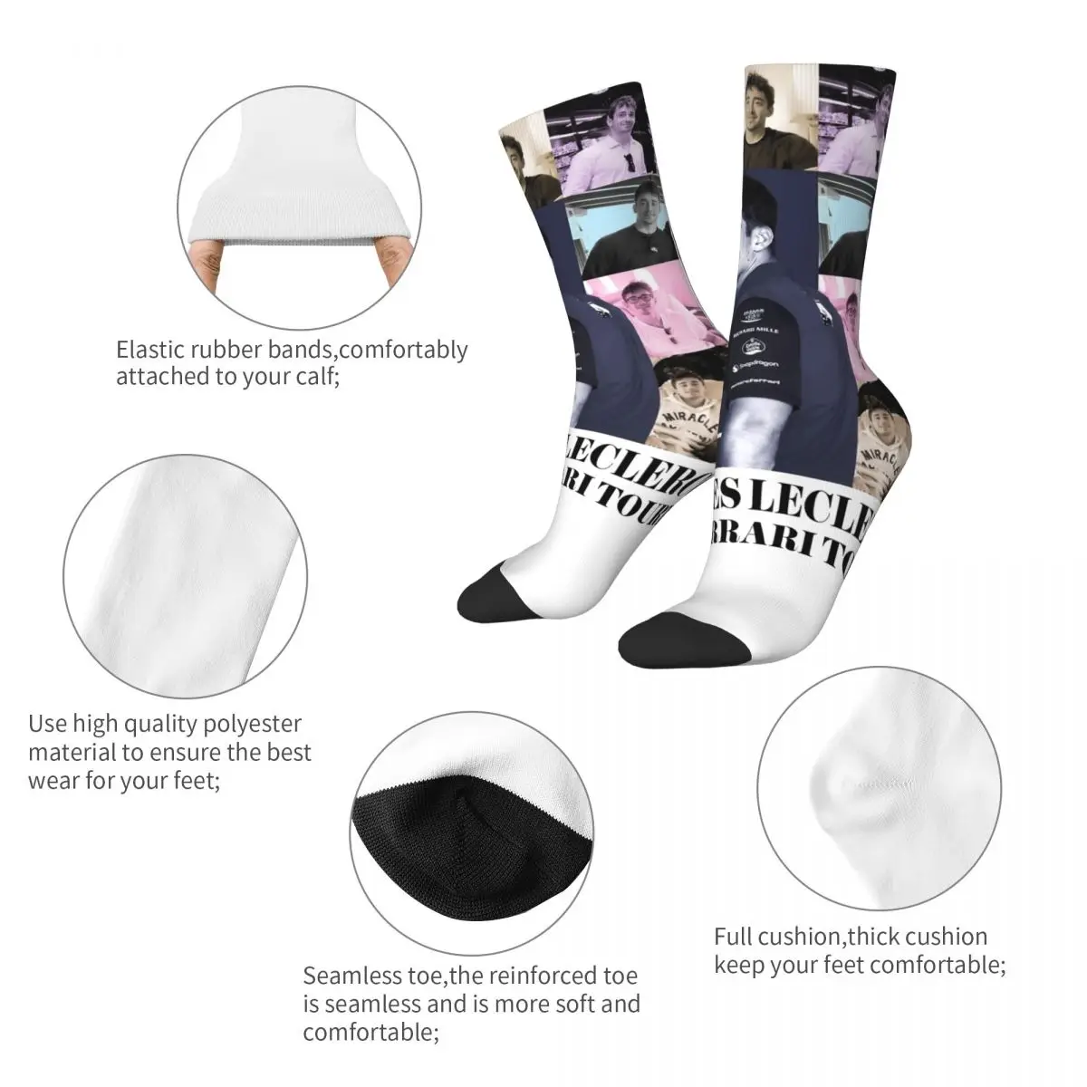 Charles Leclerc Stuff Socks Cozy Graphic Middle Tube Socks Comfortable for Women Men Wonderful Gifts