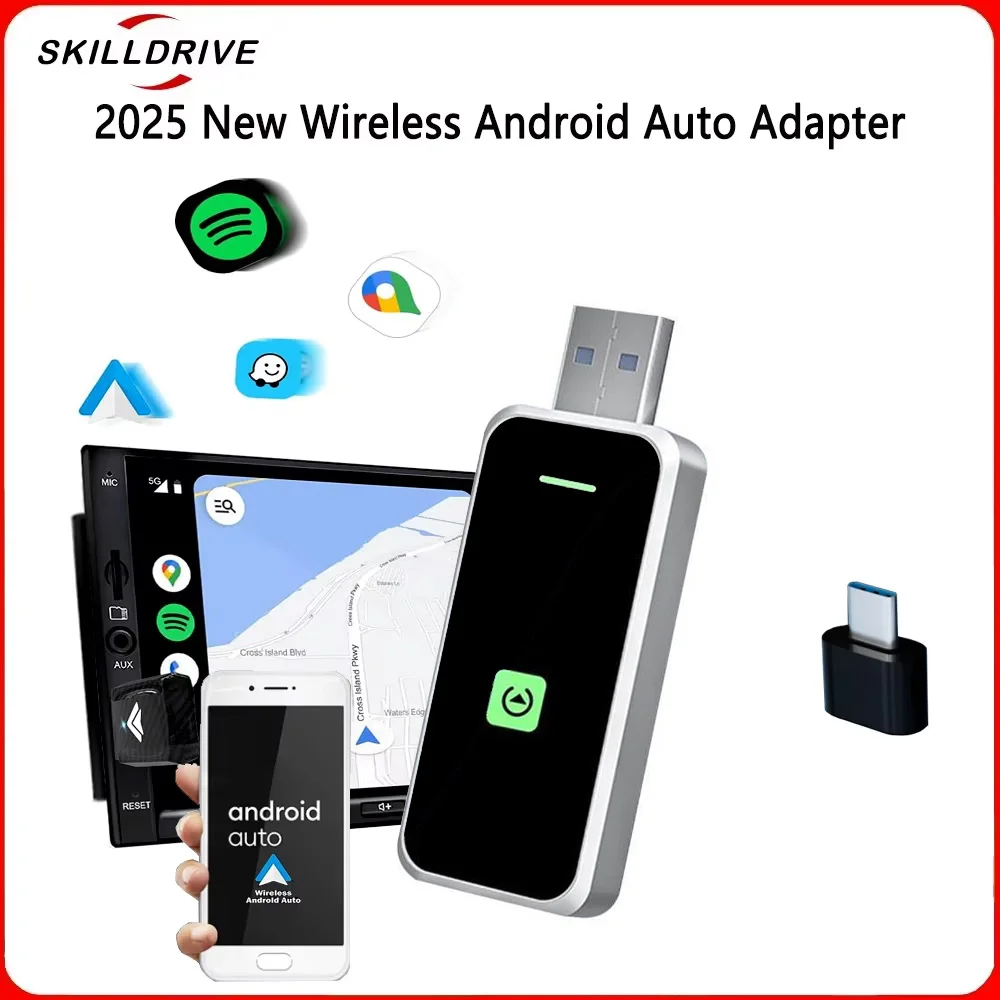 

2025 Wireless Android Auto Adapter Android Car Wireless Conversion Box for Factory Wired Android Auto Cars Since from 2017