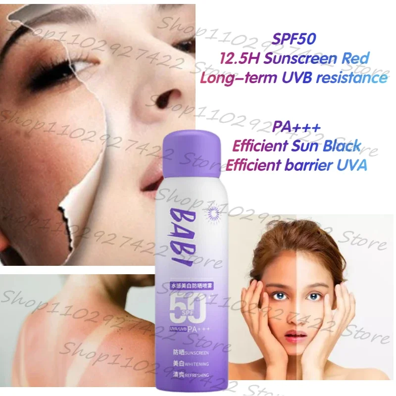 50SPF Barbie Sonnenschutzspray, starke UV-Barriere, erfrischend, antihaftbeschichtet, wasserdicht, für den Körper, universell, 150 ml