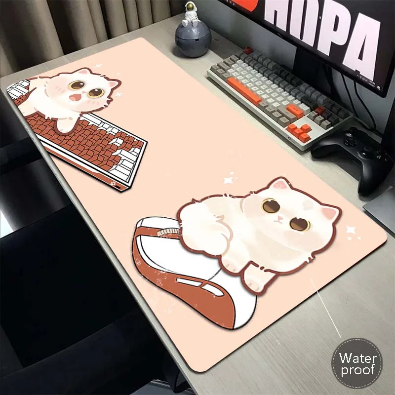 

Cat Mouse Pad Pc Mousepad Apoio De Pulso Teclado Waterproof Natural Rubber Mouse Mat XXL Keyboard Pads Office Desk Protector Mat