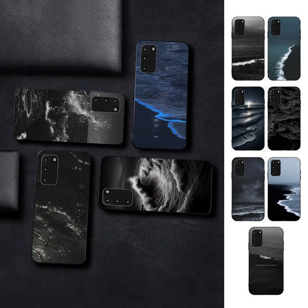 Black Sea Wave Water Phone Case For Samsung S 9 10 20 21 22 23 30 23plus lite Ultra FE S10lite Fundas