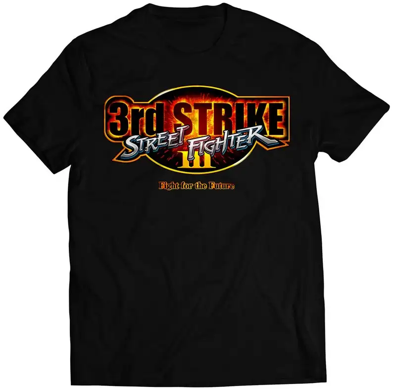 Sf3 Third Strike 3s Title Logo Premium Unisex T-Shirt Adult Regular Fit Crew Necked Tees Cotton Men's Printed Tops