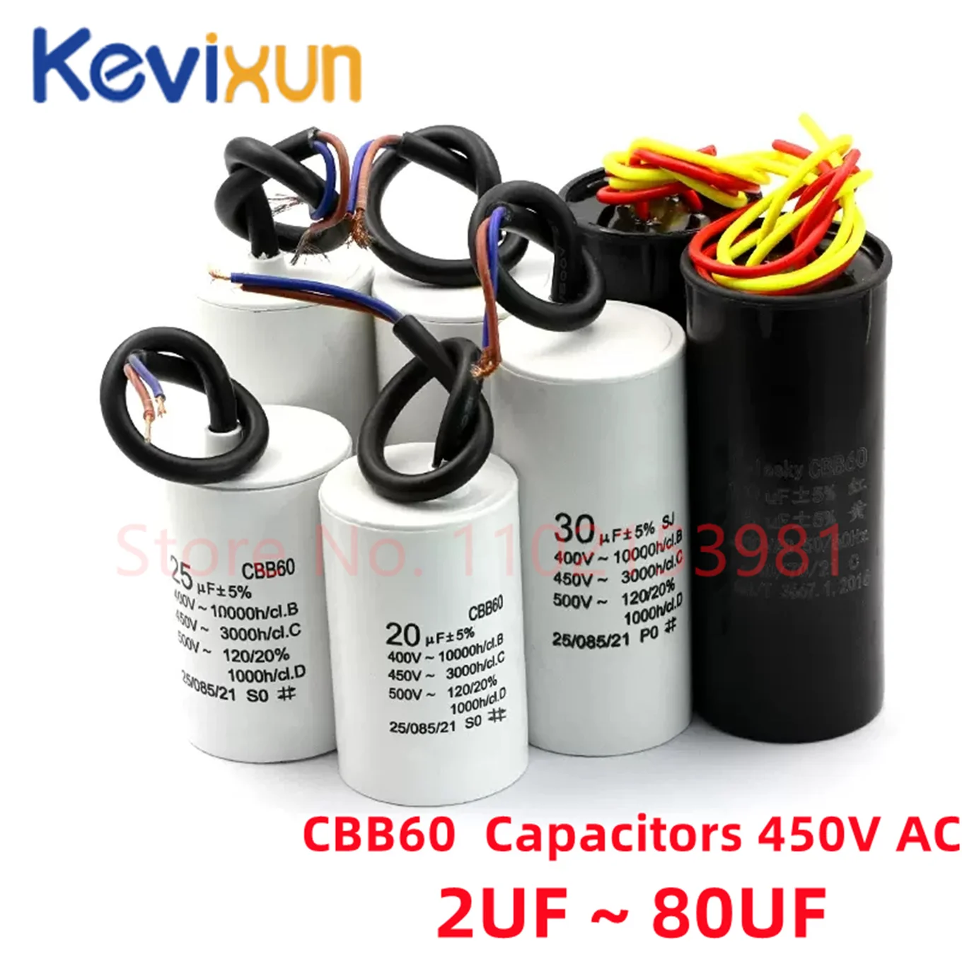 

Motor Run Capacitors CBB60 450V AC Starting Capacitor 5% 2/4/5/6/8/10/12/14/15/16/18/20/25/30/40/45/70/80UF for Washing Machine