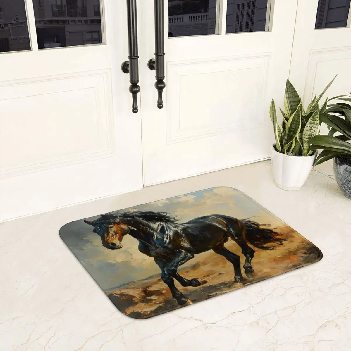 

Противоскользящий коврик для любителей лошадей, напольный коврик, пыленепроницаемый ковер, коврик для кухни, входа, дома, балкона, коврики для ног